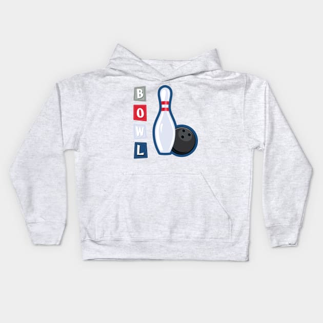 Retro Bowling Kids Hoodie by SWON Design